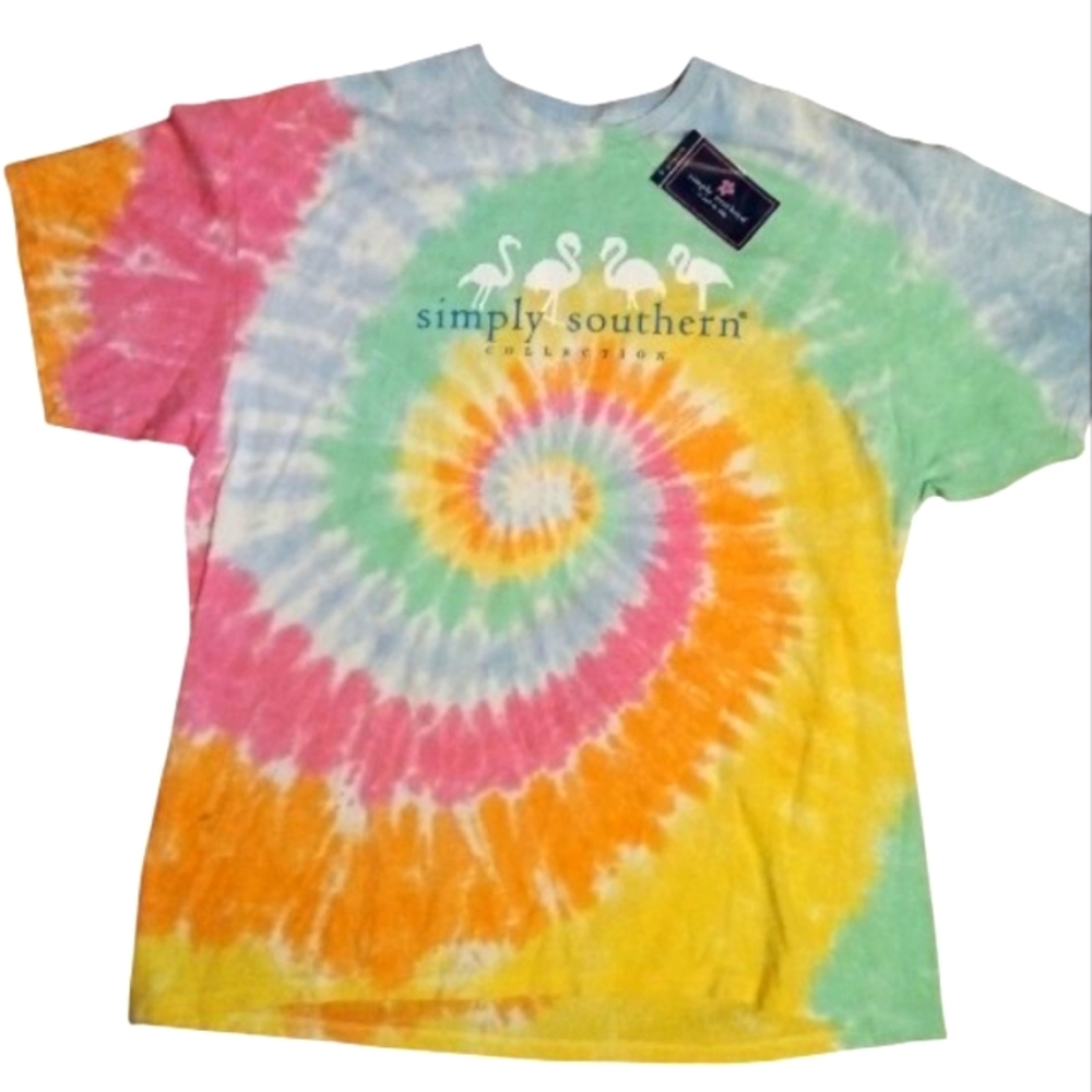 Simply Southern Flamingo Tie Dye Short Sleeve Tee